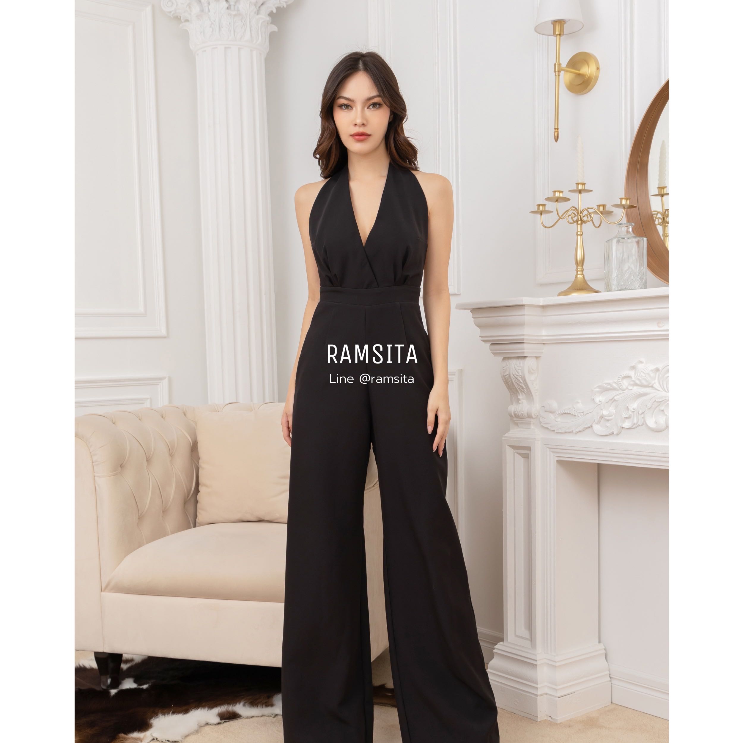 (พร้อมส่ง) Ramsita Botama Jumpsuit - Black