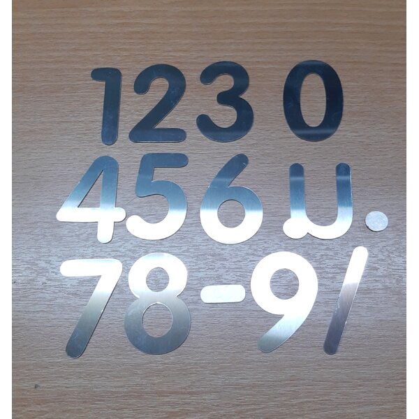 เลข ตัวเลข (7.5ซม.) สแตนเลสแฮร์ไลน์ ตัดเลเซอร์ 3 นิ้ว
