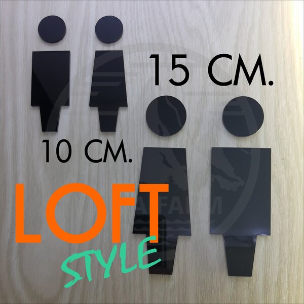 แพ็กคู่ ป้ายห้องน้ำ สัญลักษณ์ หญิง+ชาย ขนาดเล็ก 10 ซม. น่ารักๆ และ ขนาด 15 ซม.