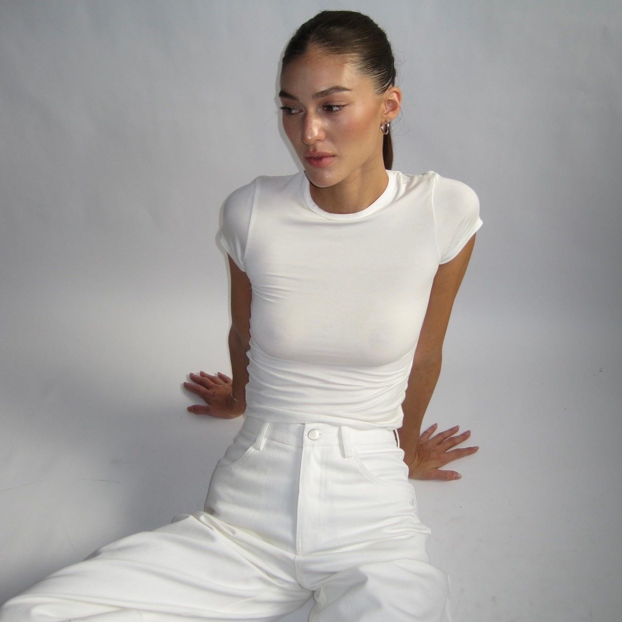 Ivy Slim Fit T Shirt in White