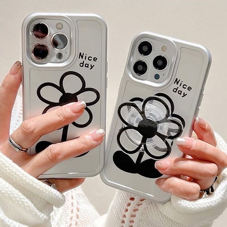 สอบถามก่อนกดสั่ง เคสดอกไม้ เคสด้าน เคสสีเงิน holder griptok ไอริง เคสสีเงิน TPU เคสไอโฟน เคสiphone