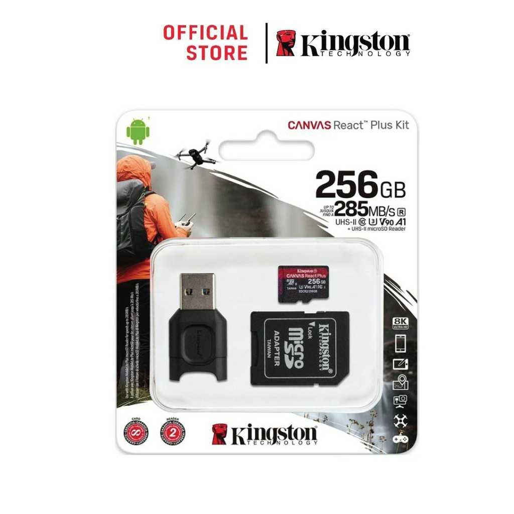 Kingston 256GB Canvas React Plus microSD Card 4K/8K ความเร็ว 285MB/s (MLPMR2/256GB)