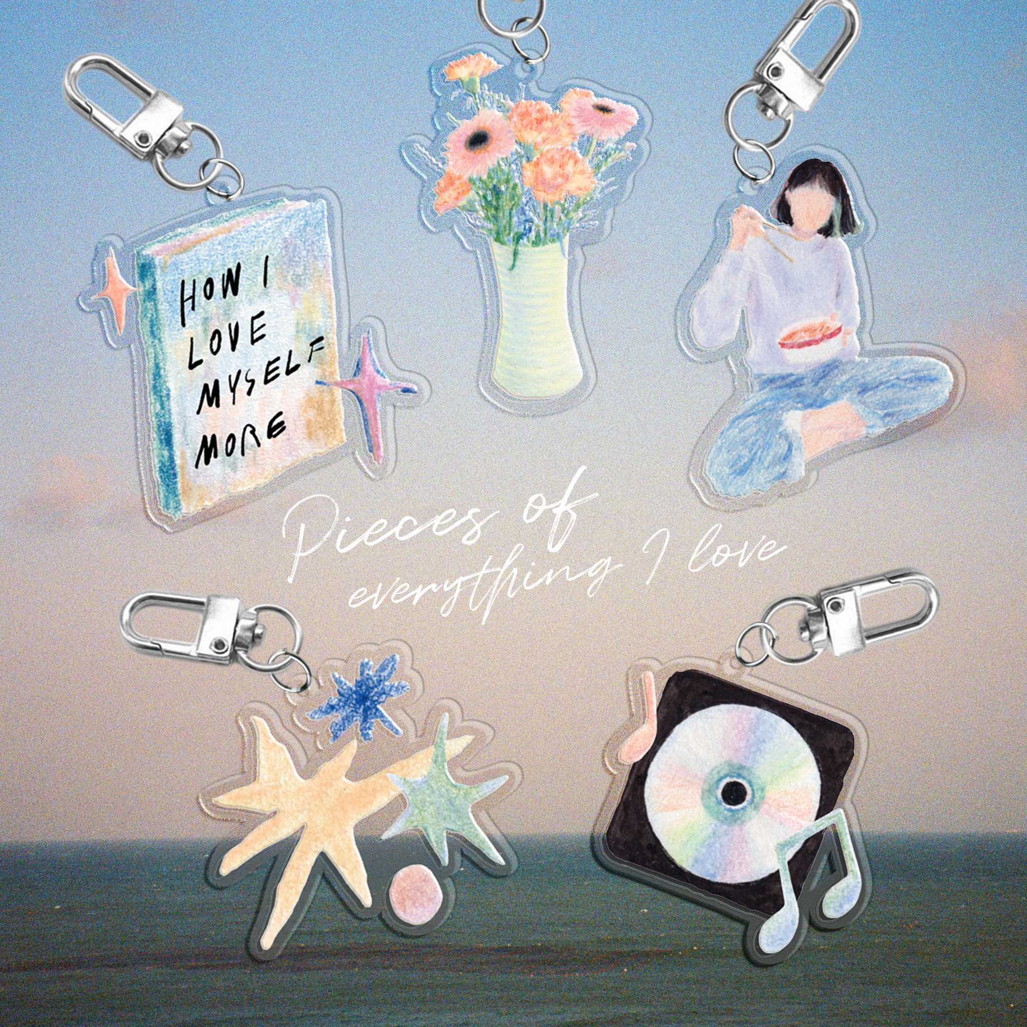 Love, to Self : Pieces of Everything I Love Keyring