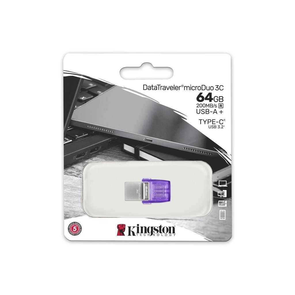 Kingston DataTraveler® microDuo™ 3C USB Type-C 200MB/s3 Flash Drive  - แฟลชไดร์ฟ (DTDUO3CG3)