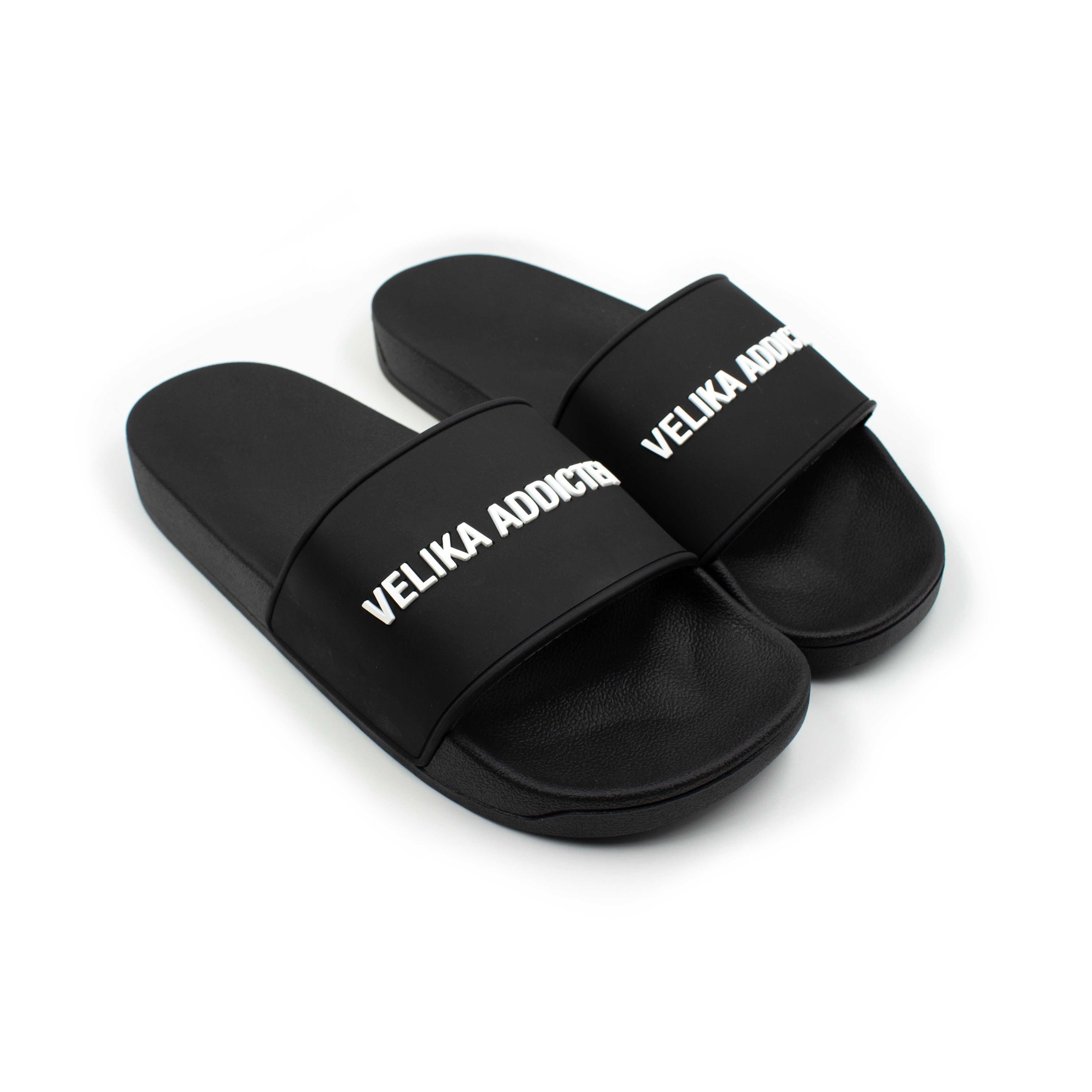 Velika Logo Slide Sandals [Black]