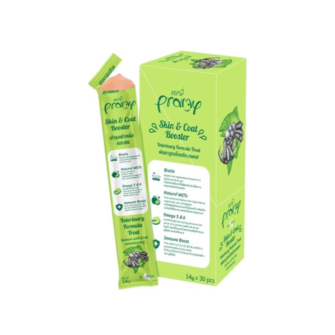 Pramy พรามี่ อาหารเสริมแมวเลีย สูตรบำรุงขน & ผิวหนัง 14 g. x 20 pcs.