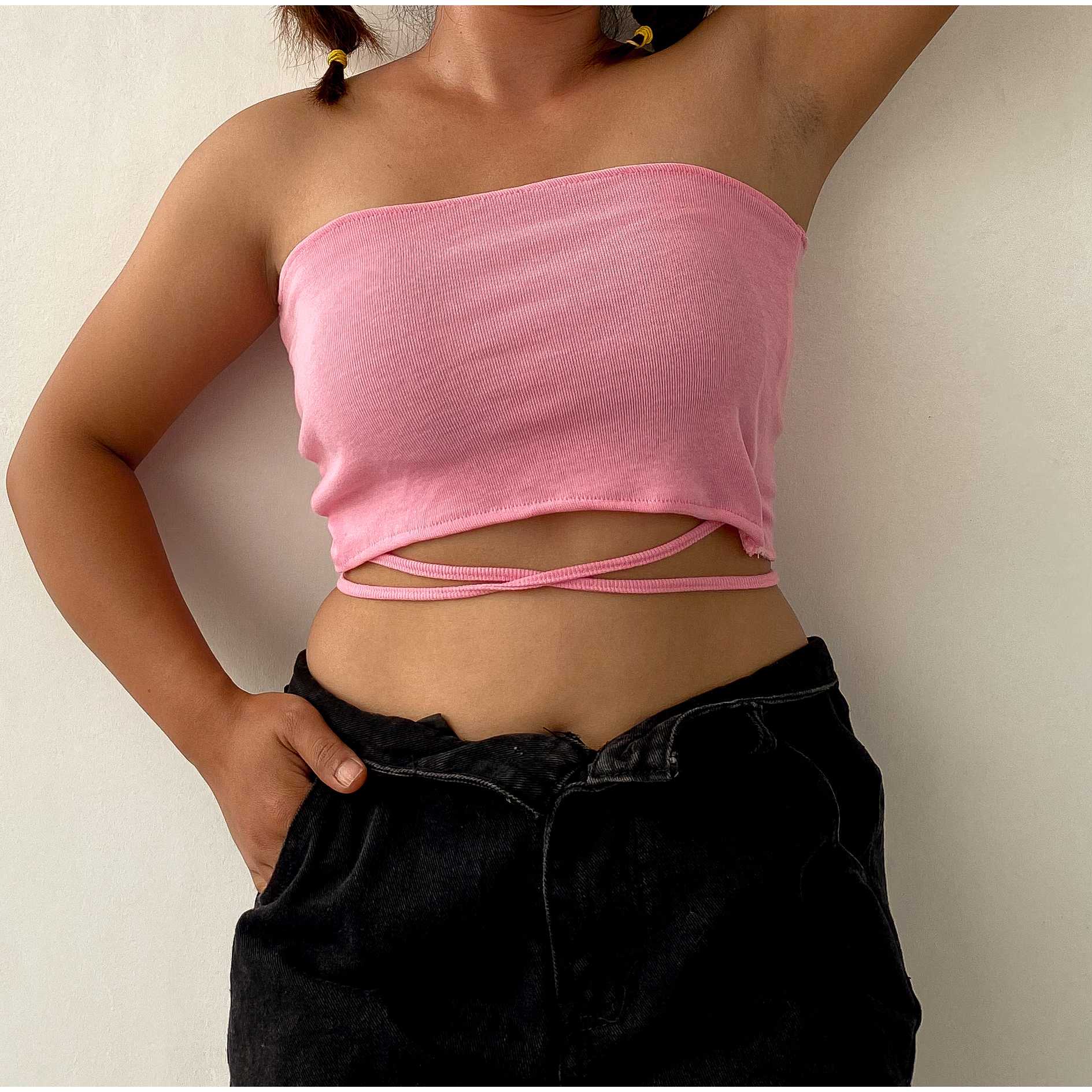 Strapless shirt เกาะอกผูกเอว