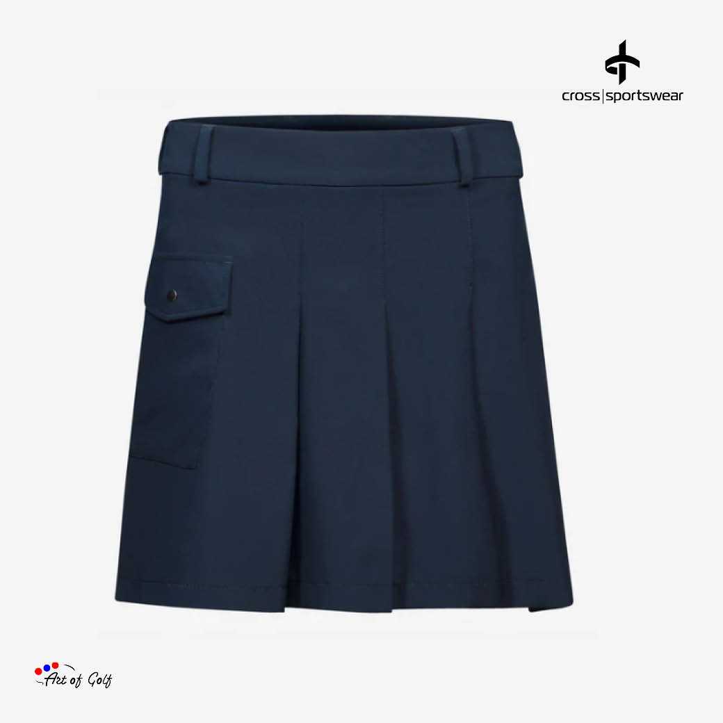 Cross W Pleat Skort (Navy)