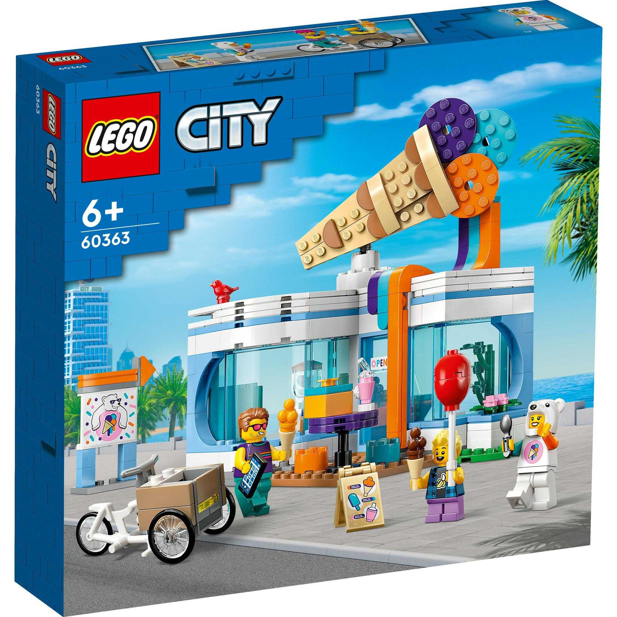 LEGO City 60363 Ice-Cream Shop Building Toy Set for Kids Aged 6+ (296 Pieces)