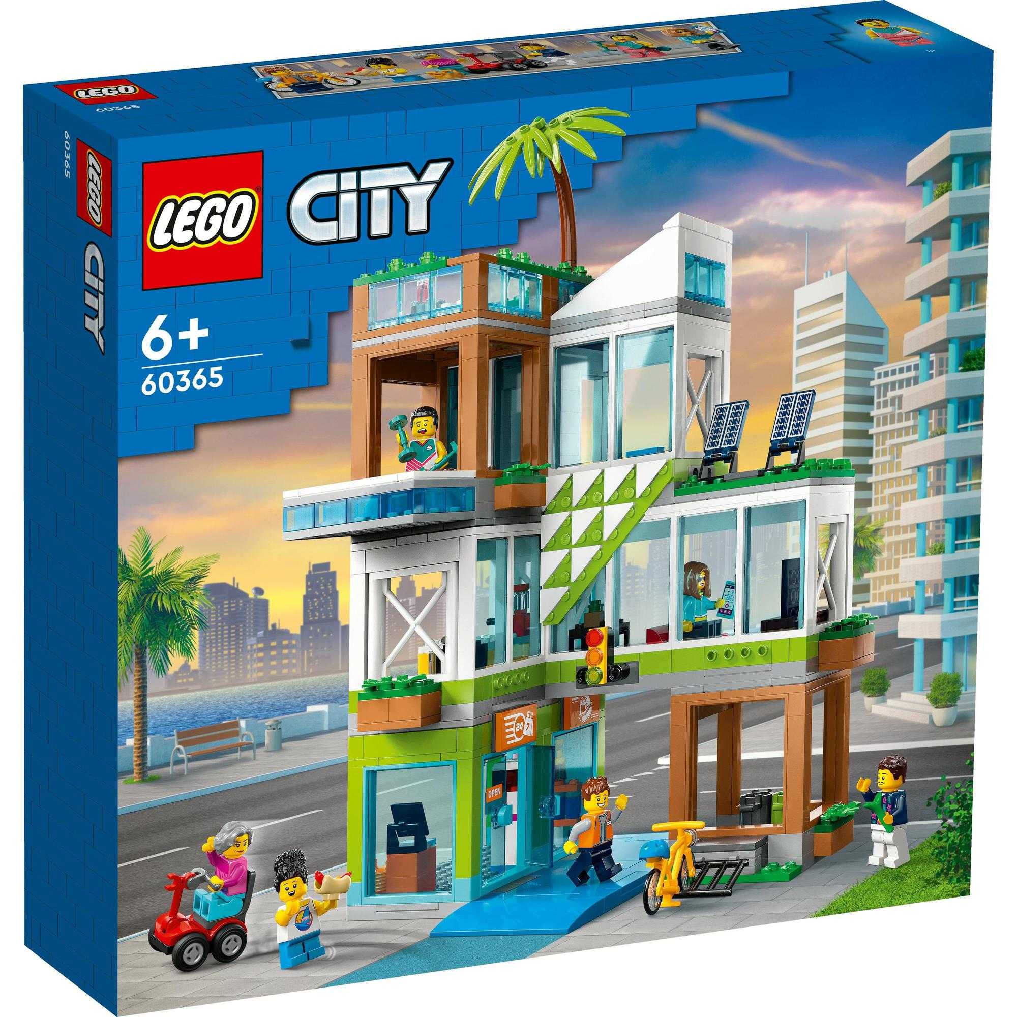 LEGO City 60365 Apartment Building Building Toy Set (688 Pieces)