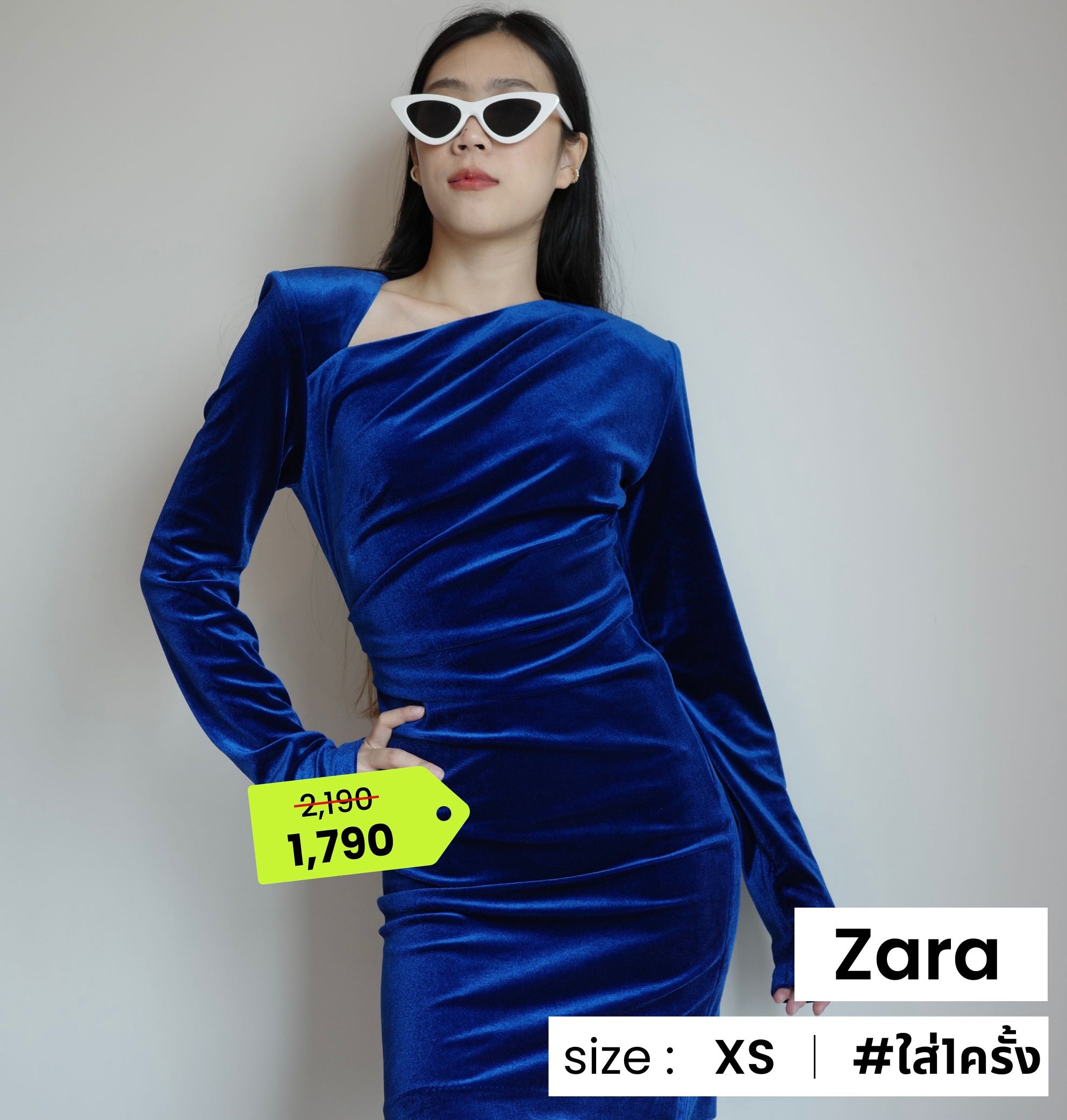 Zara blue velvet dress discount