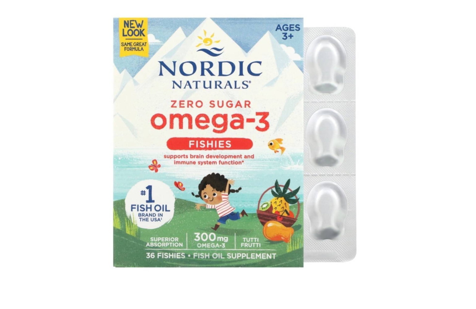  วิตามินบำรุงสมอง สำหรับเด็อายุ 3 ปีขึ้นไป  แบรนด์ Nordic Naturals, Best seller อันดับ 1