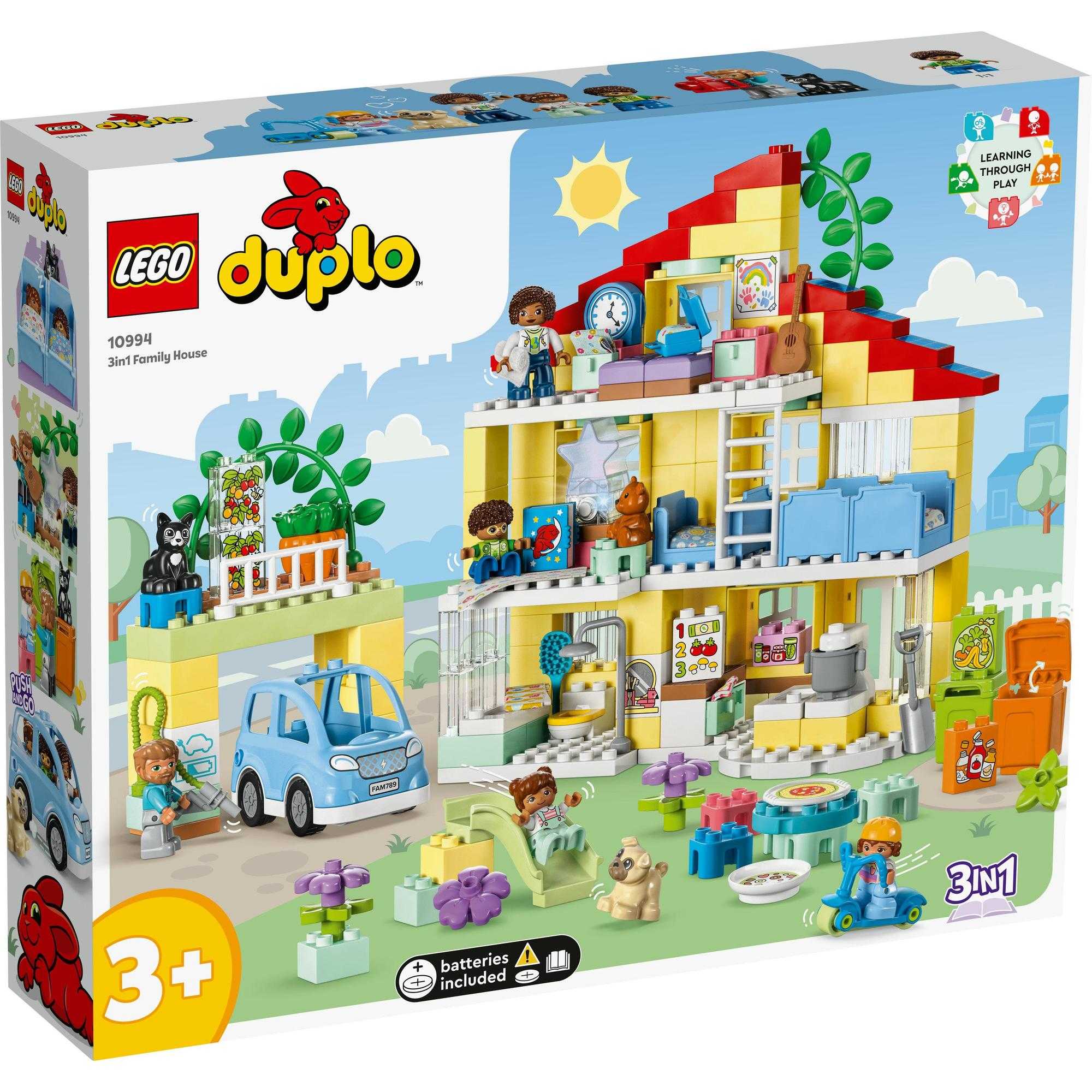 LEGO DUPLO Town 10994 3in1 Family House Building Toy Set (218 Pieces)