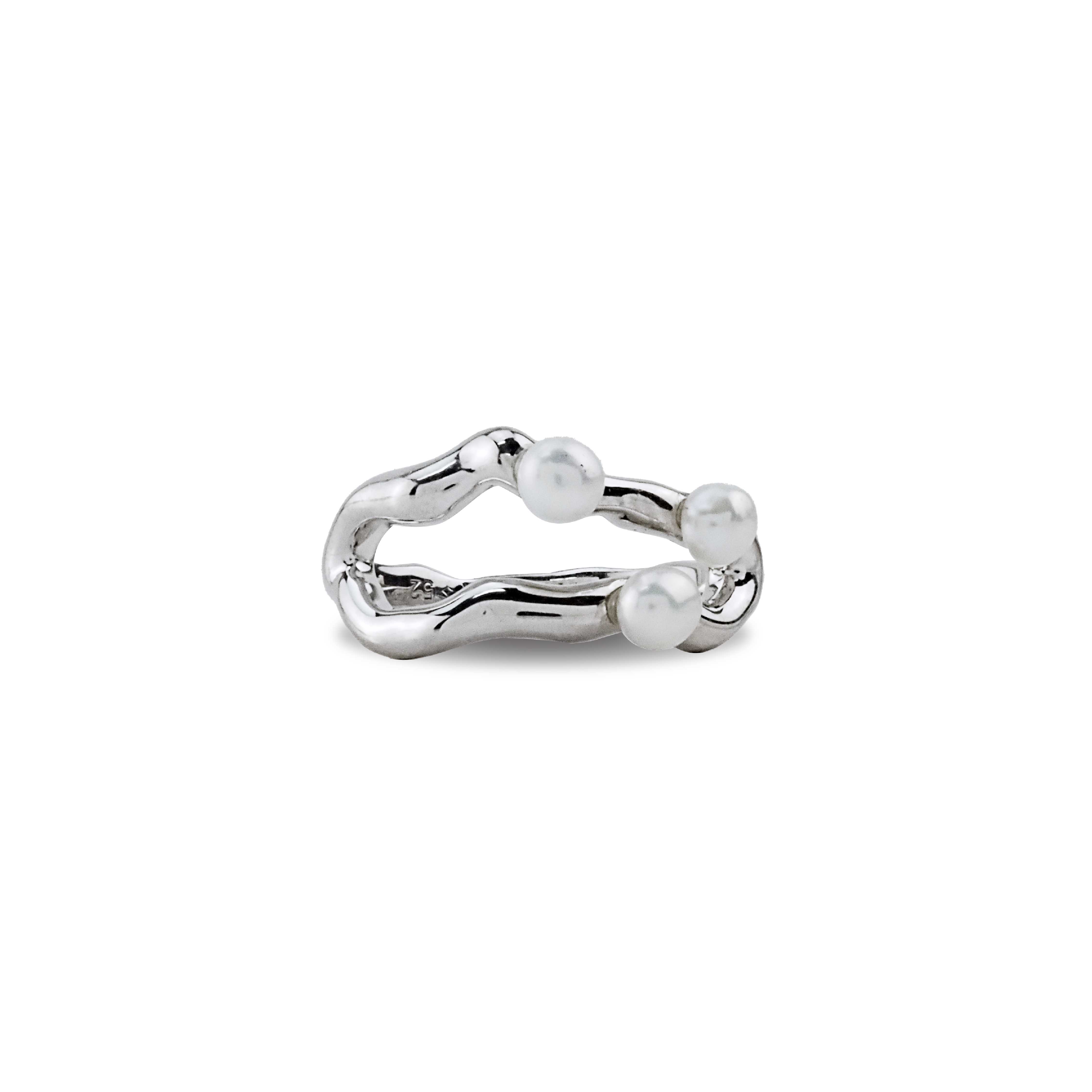 Whitecap Marine Ring with Pearl