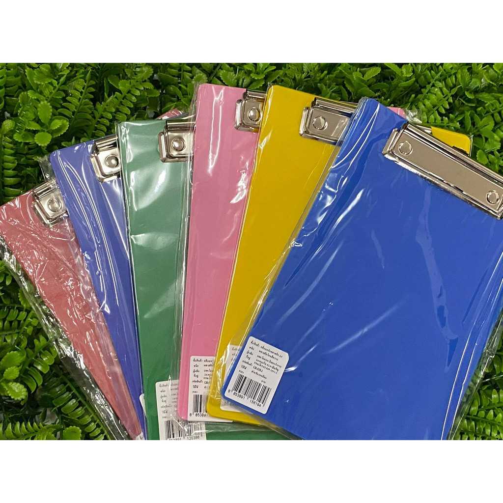 คลิปบอร์ดหนีบเอกสาร คลิปบอร์ด A5 คละสี ชนิดพลาสติก พร้อมเหล็กหนีบ(อัน)