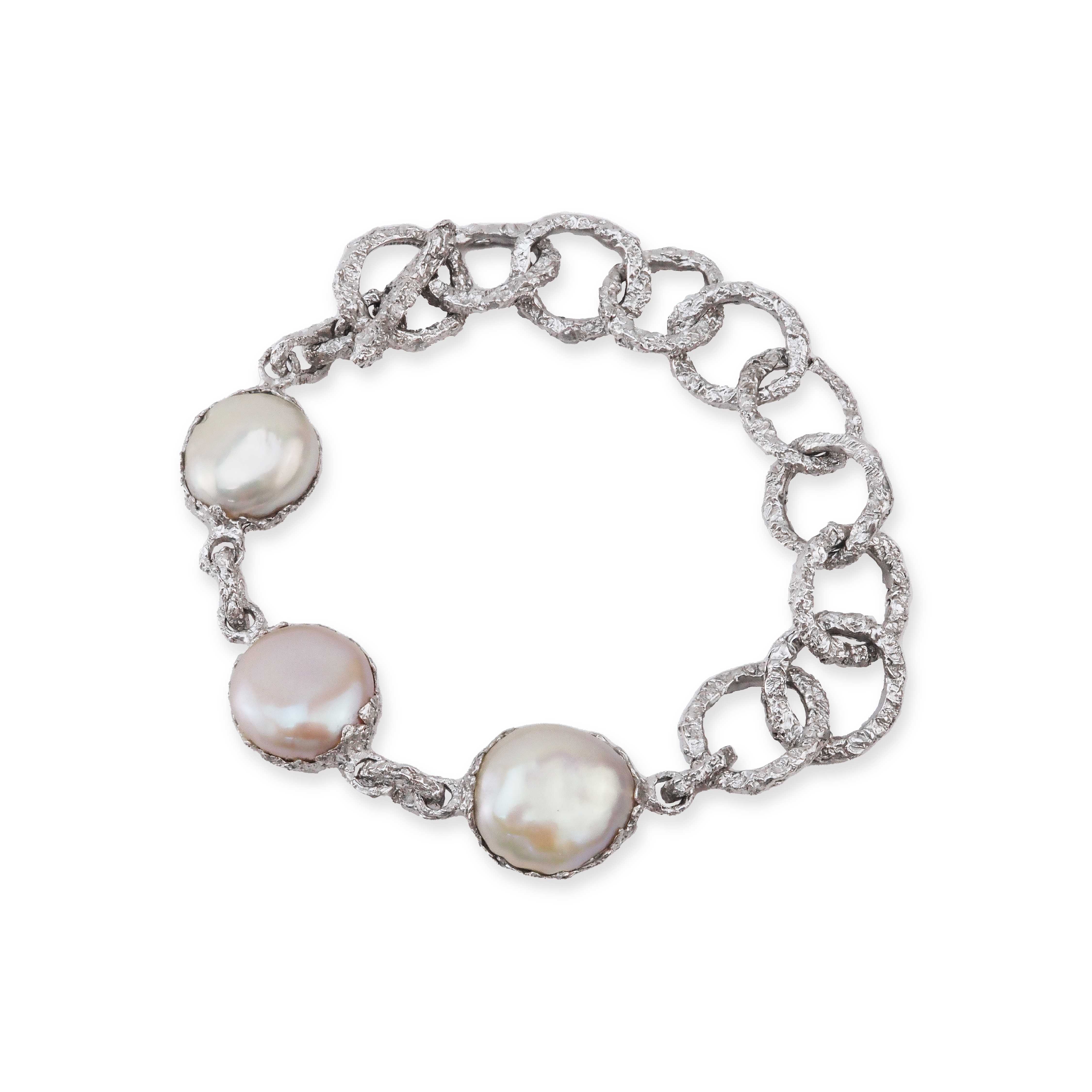 Keshi Nugget Pearl T-Bar Bracelet