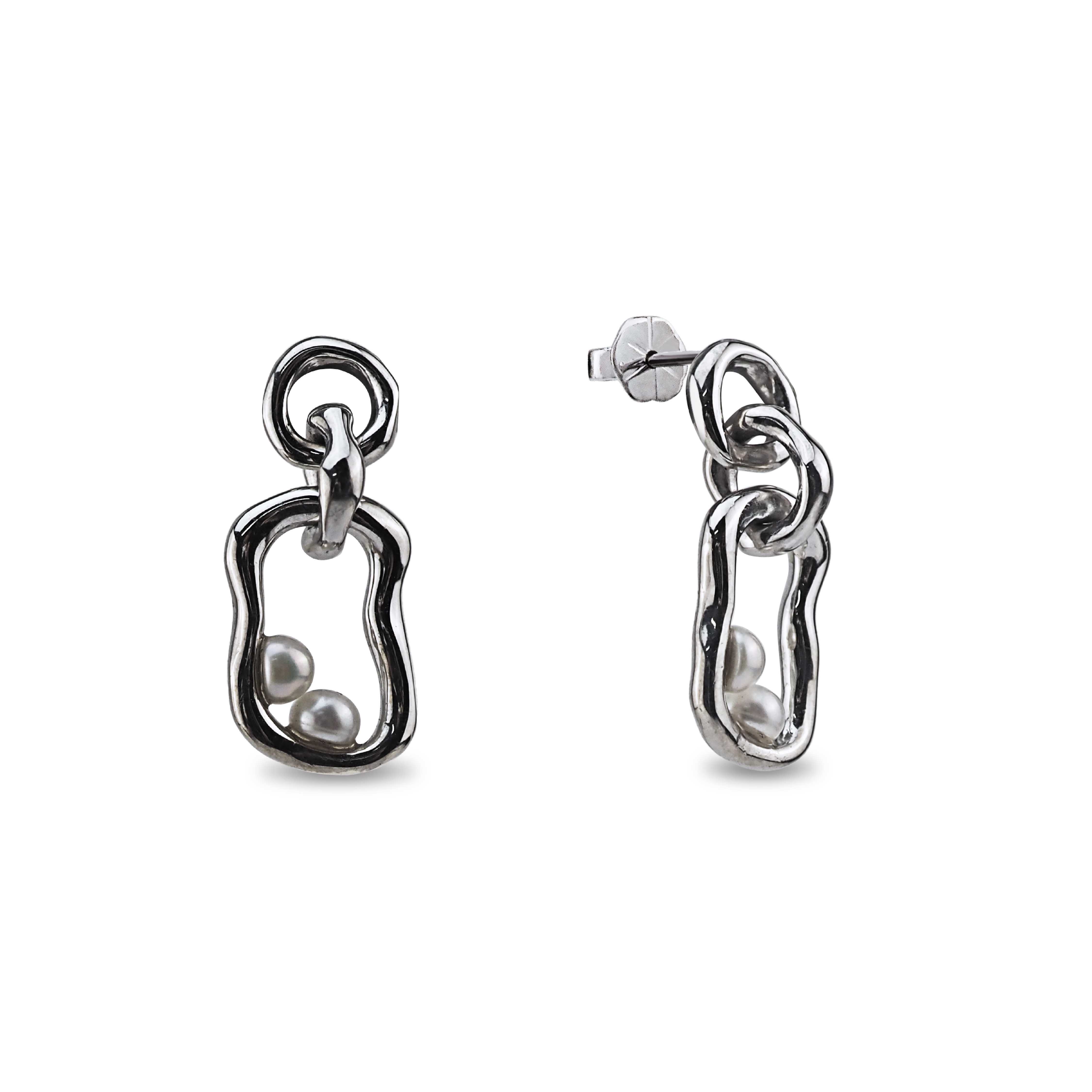 Marine Pearl Ship Earrings