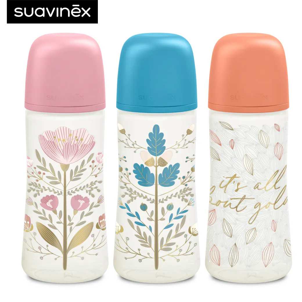 Suavinex ขวดนม ลาย Gold Edition : 360ml  Premium PA Polyamide feeding bottle with SXPro อายุ 12-24 M