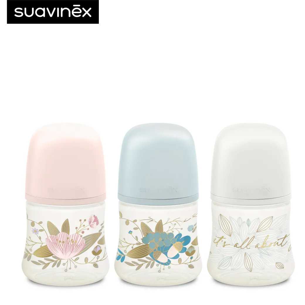 Suavinex ขวดนม ลาย Gold Edition : 150ml Premium PA Polyamide feeding bottle with SX Pro อายุ +0 M