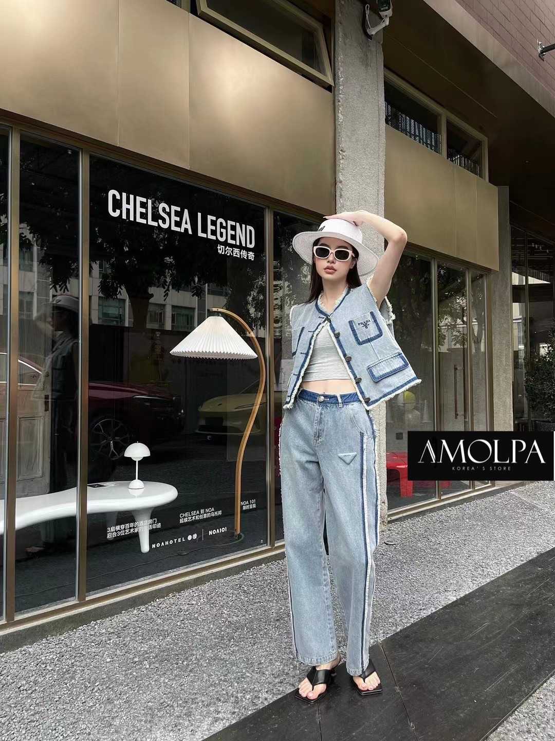 SET TOP+ PANTS PRADA DENIM