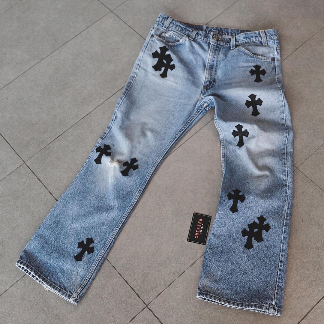 Chrome Hearts x Levi’s 517 Cross Patch Jeans 