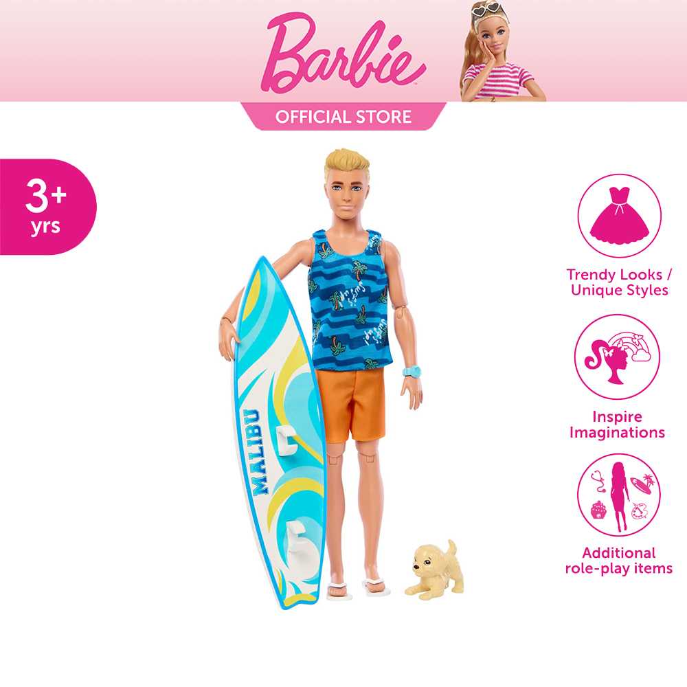Barbie Movie FAB Ken with Surfboard (HPT50)