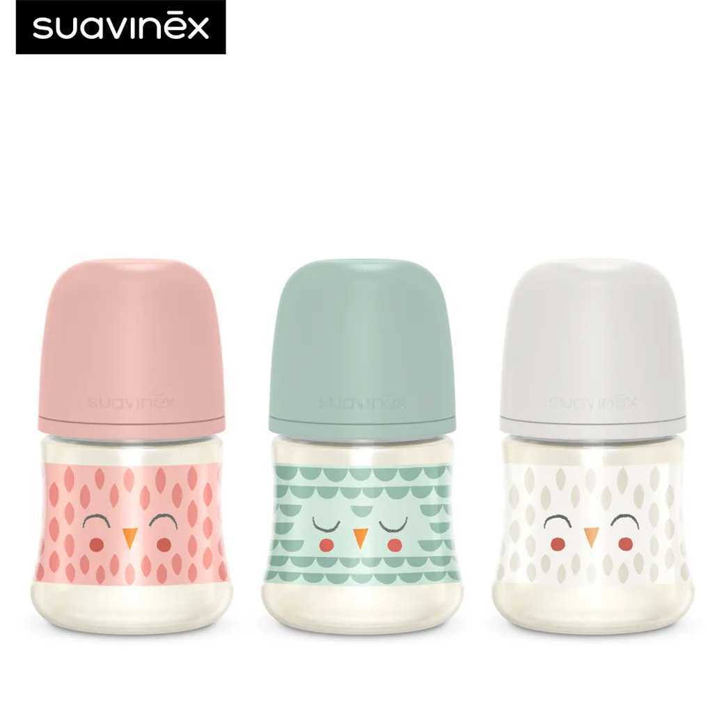 Suavinex ขวดนม ลาย Bonhomia : 150ml Premium PA Polyamide feeding bottle with SX Pro สำหรับอายุ +0 M
