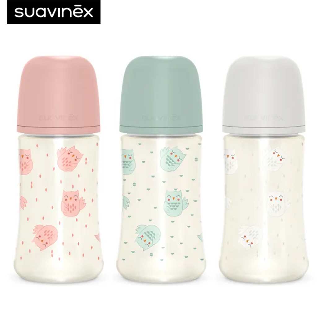 Suavinex ขวดนม ลาย Bonhomia : 270ml Premium PA Polyamide feeding bottle with SX Pro อายุ 3-18 เดือน