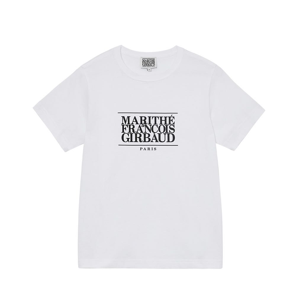 (พร้อมส่ง) w classic logo tee white /marithe 