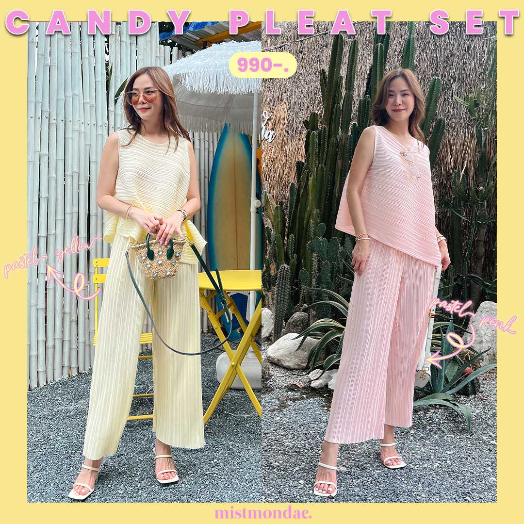 Mistmondae  Candy pleat set เช็ตพลีท ปาดชาย (MM70104)