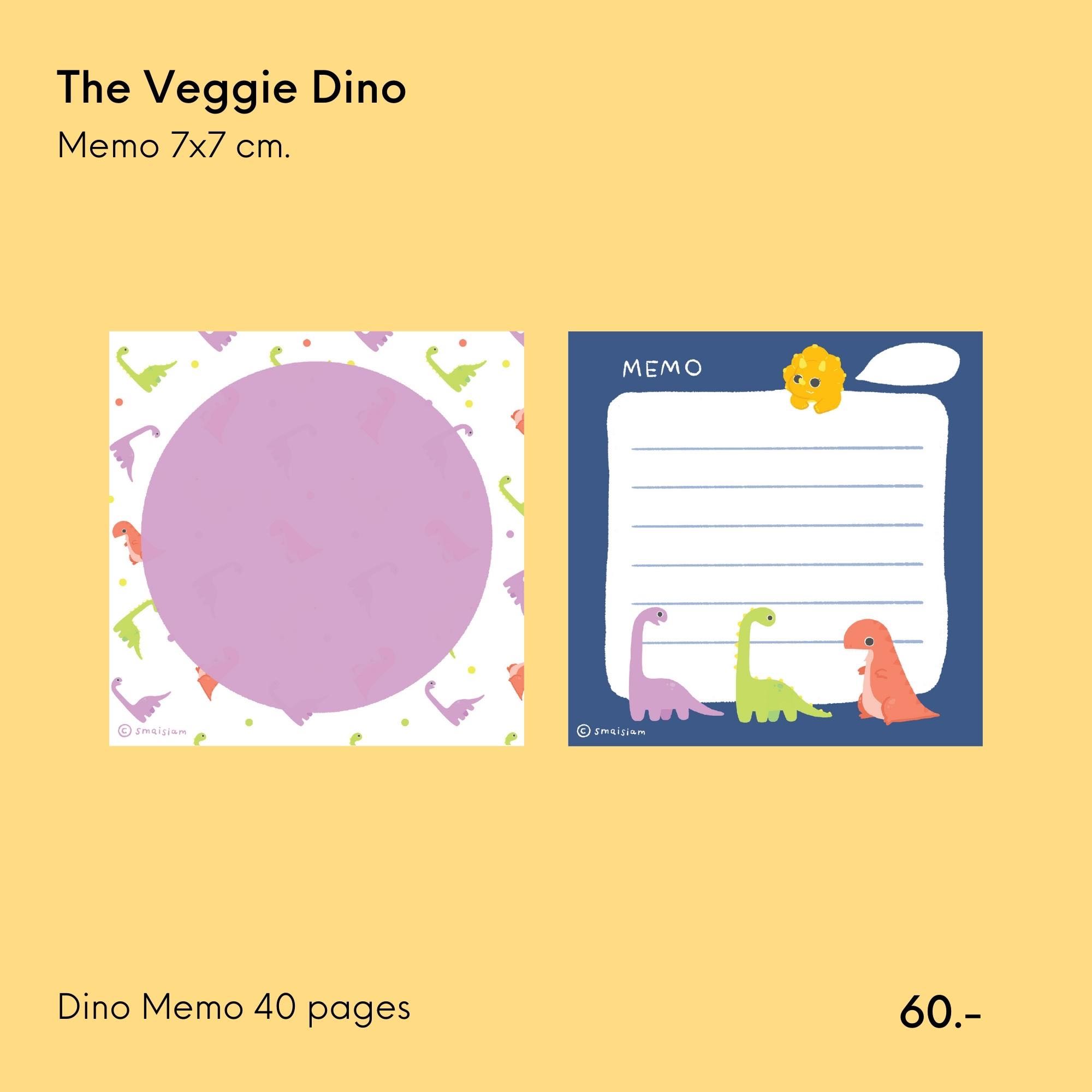 The Veggie Dino - Memo 7x7 cm.