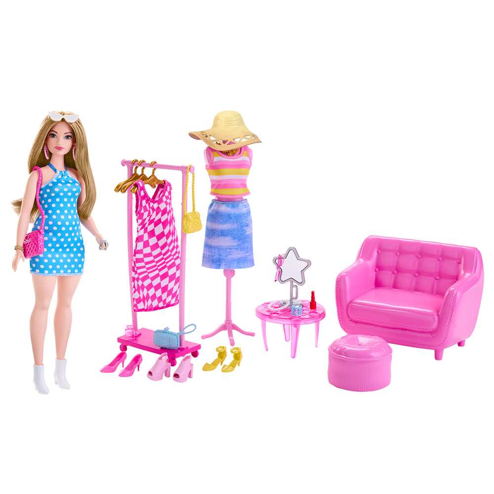 Barbie Movie, Dream Closet Playset with Furniture and Accessories (HPL78)
