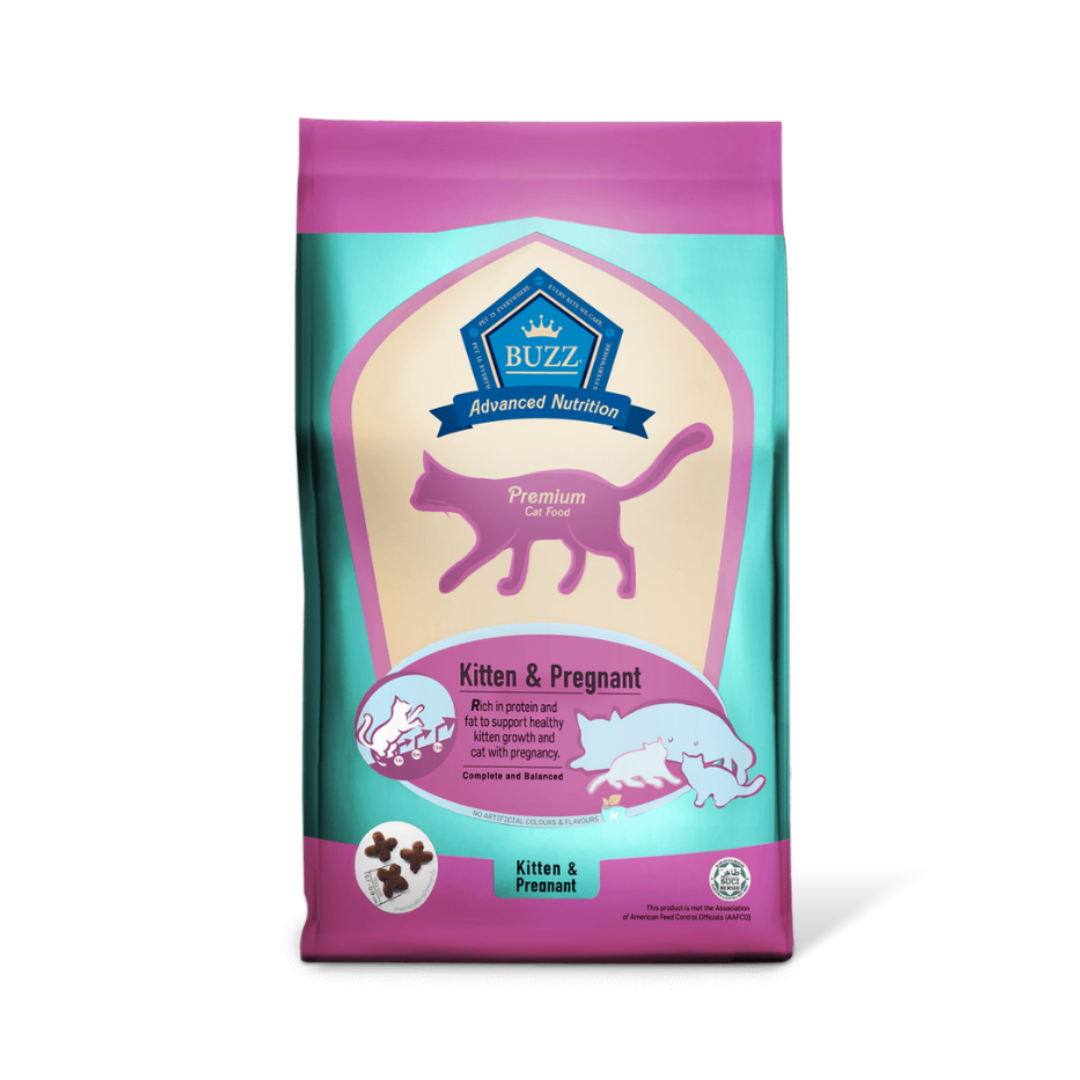 Buzz Balanced Plus+ บัซซ์ อาหารสำหรับแมว สูตรลูกแมว & แมวท้อง 1 kg.