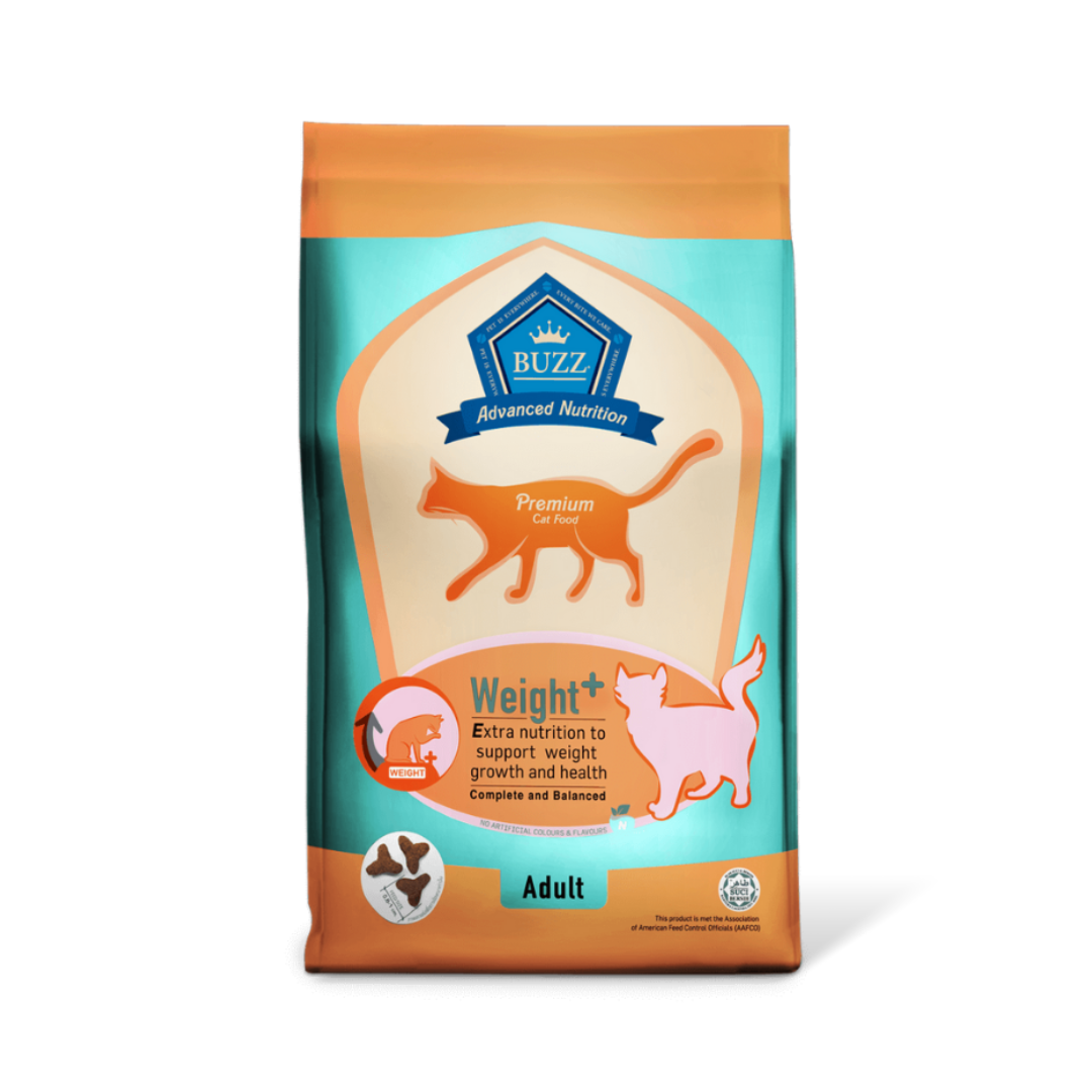 Buzz Balanced Plus+ บัซซ์ อาหารสำหรับแมว สูตรเพิ่มน้ำหนัก 1 kg.