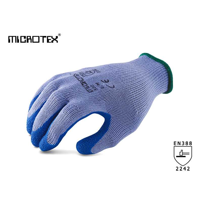 ถุงมือถักเคลือบยางธรรมชาติสีฟ้า MICROTEX® รุ่น 300