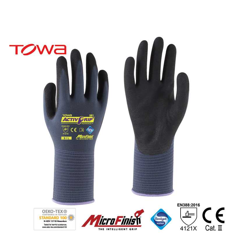 ถุงมือถักเคลือบไนไตร TOWA™ รุ่น ActivGrip™ Advance 581