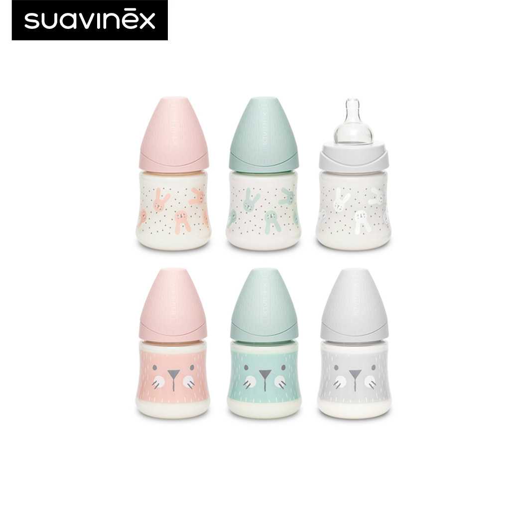Suavinex ขวดนม ลาย HYGGE : 150ml Premium PA polyamide wide neck bottle สำหรับอายุ +0 เดือน