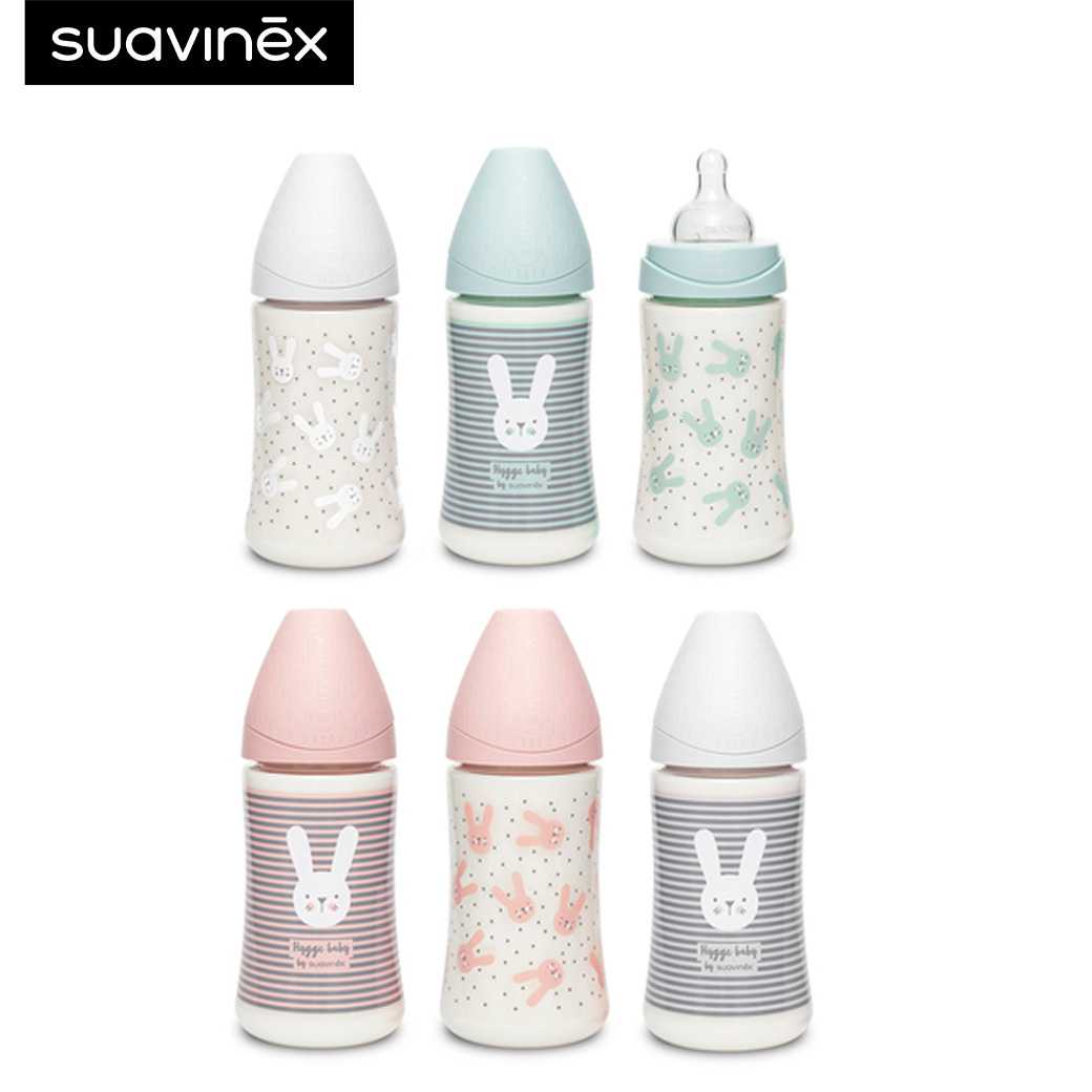 Suavinex ขวดนม ลาย HYGGE : 270ml Premium polyamide wide neck bottle with 3P round teat อายุ 3-18 M