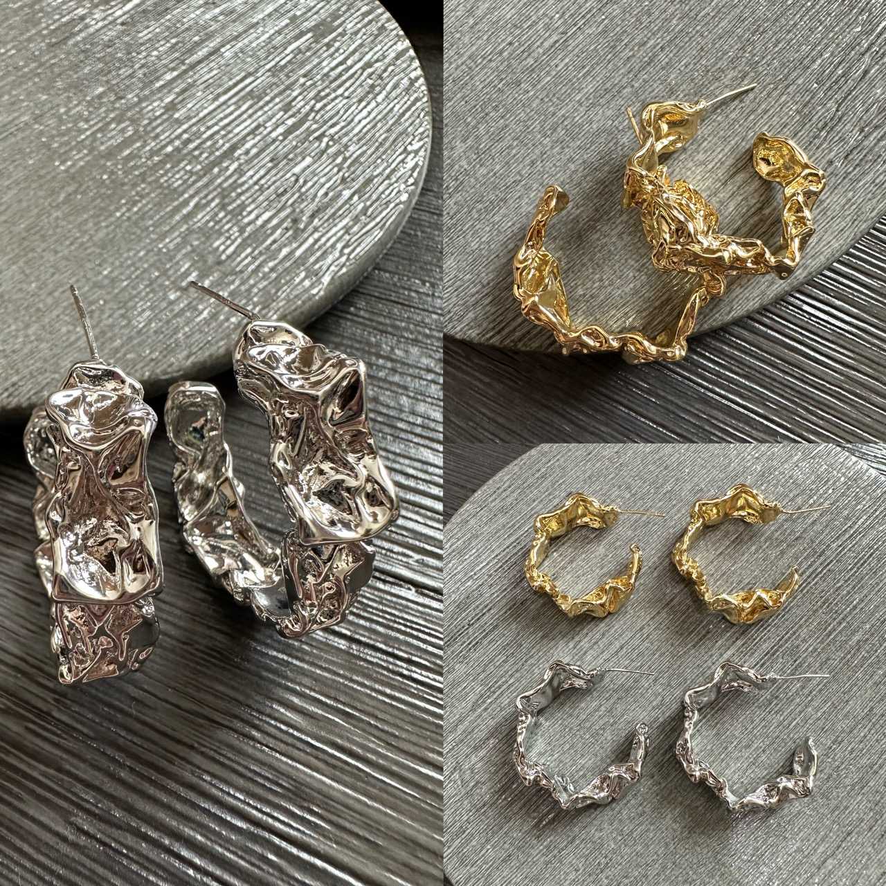 ต่างหูรุ่น LAVA ต่างหูสีเงิน และต่างหูสีทอง