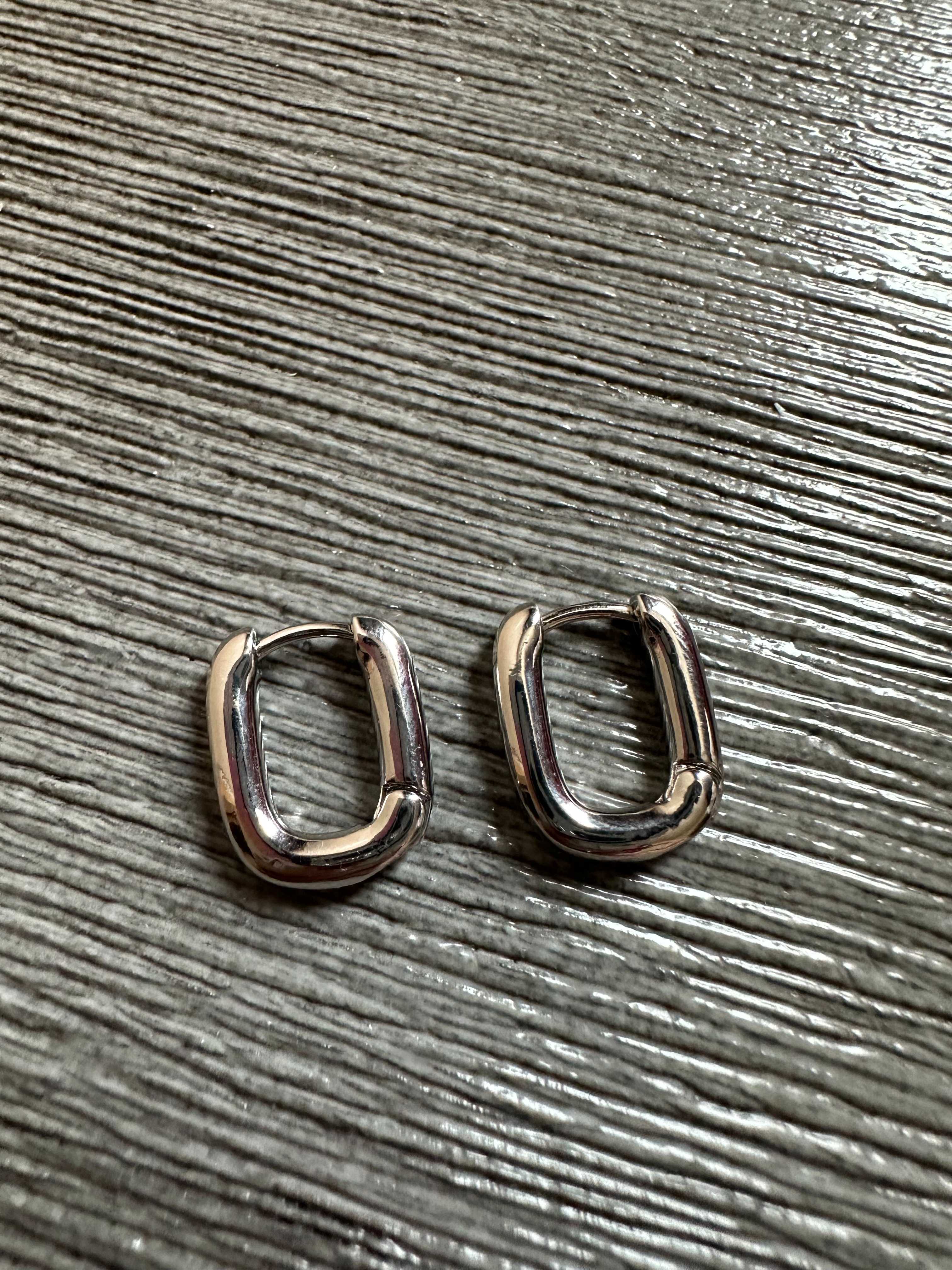 ต่างหูรุ่น JANNY ต่างหูห่วงสีเงิน