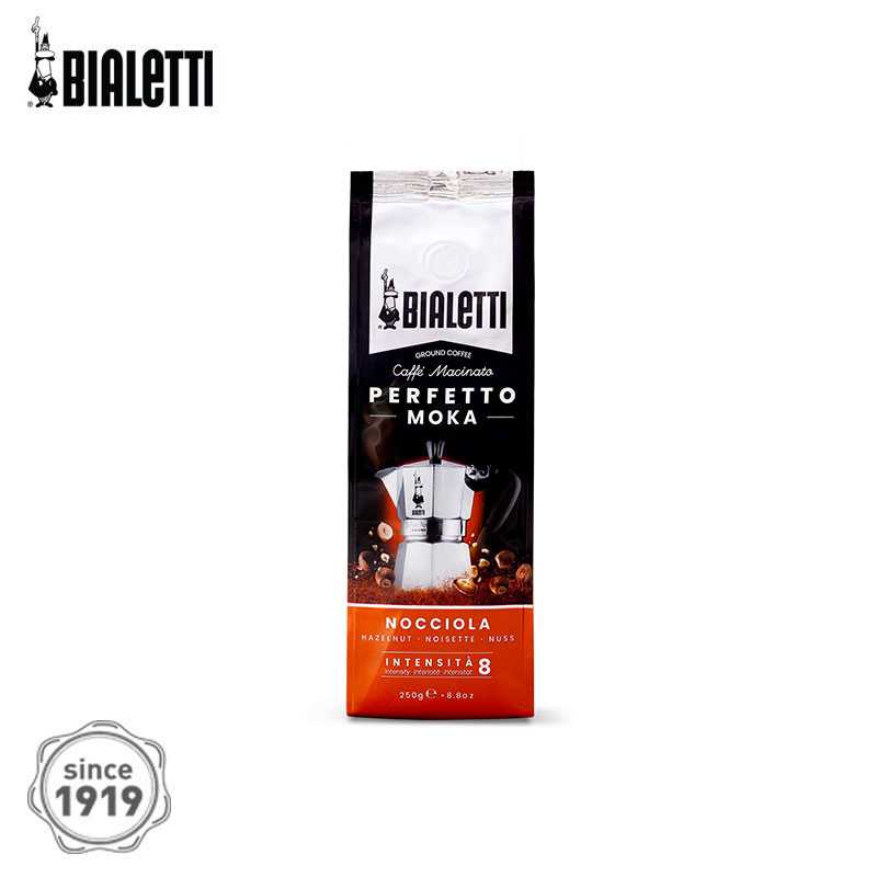 Bialetti เบียเลตติ เพอร์เฟ็ตโต โมคา นุชโชลา (กาแฟคั่วบดแท้ผสมกลิ่นเฮเซลนัท) 250g /F-BL-HZN250