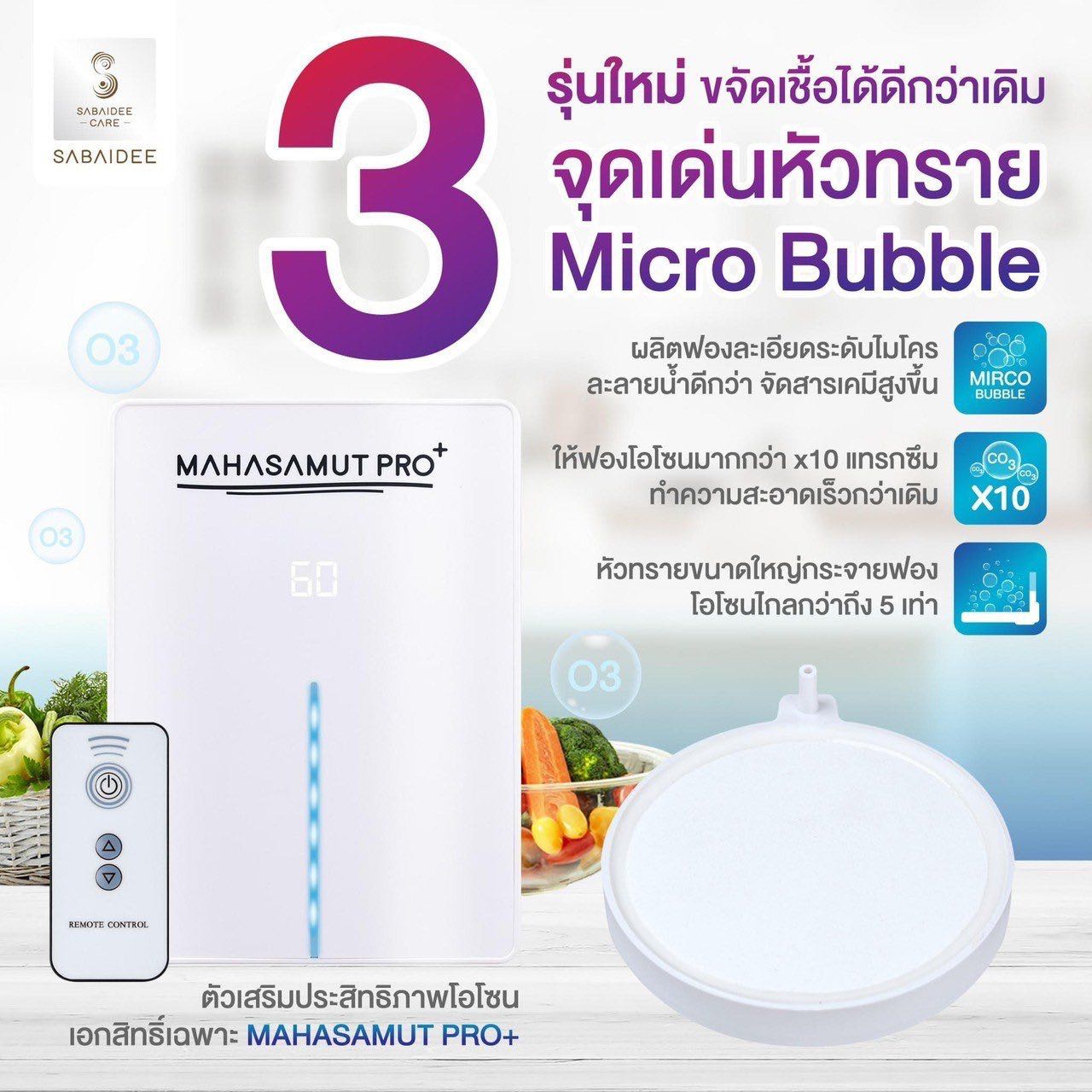 เครื่องโอนโซนล้างผัก Mahasamut Pro Plus