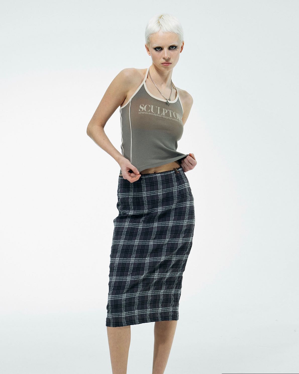 SCULPTOR - Classic Logo Halter Top Mocha