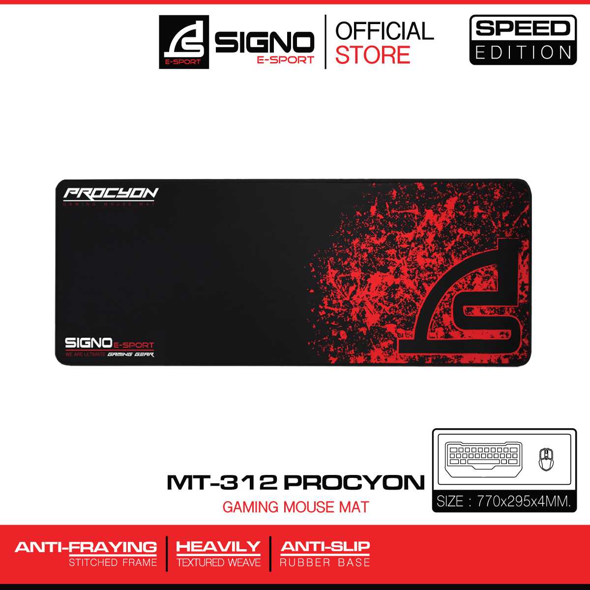 SIGNO E-Sport Gaming Mouse Mat PROCYON รุ่น MT-312 (Speed Edition) (แผ่นรองเมาส์ เกมส์มิ่ง)