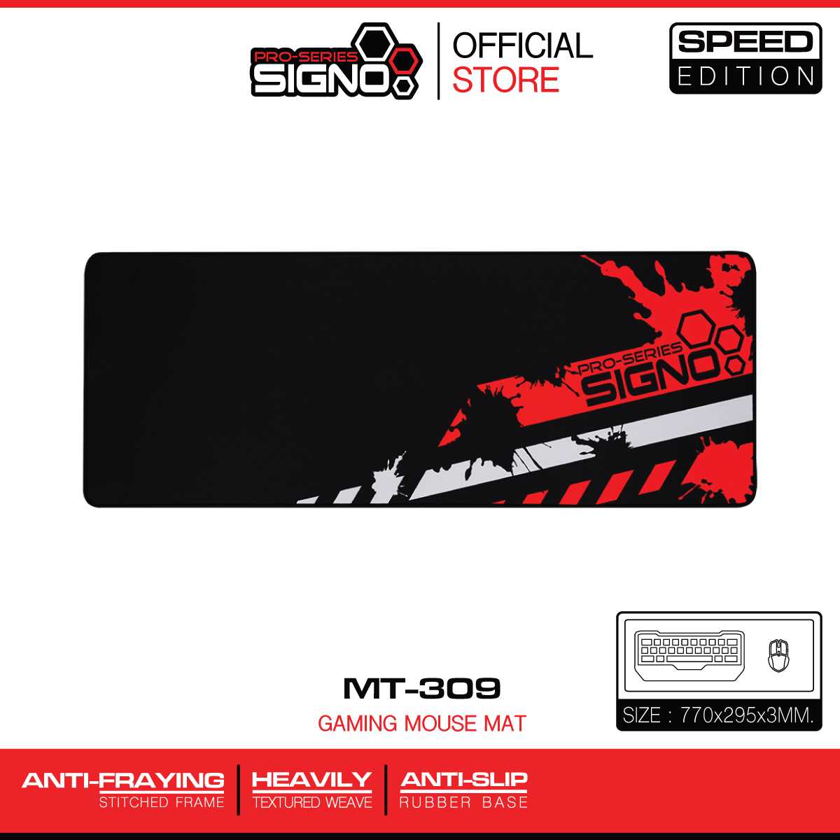 SIGNO Gaming Mouse Mat รุ่น MT-309 (Speed Edition) (แผ่นรองเมาส์ เกมส์มิ่ง)