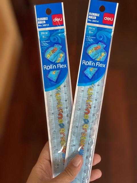 Deli 38014 Rulerไม้บรรทัดงอได้แบบสั้น20cm. สีฟ้า (อัน/กล่อง 24อัน)
