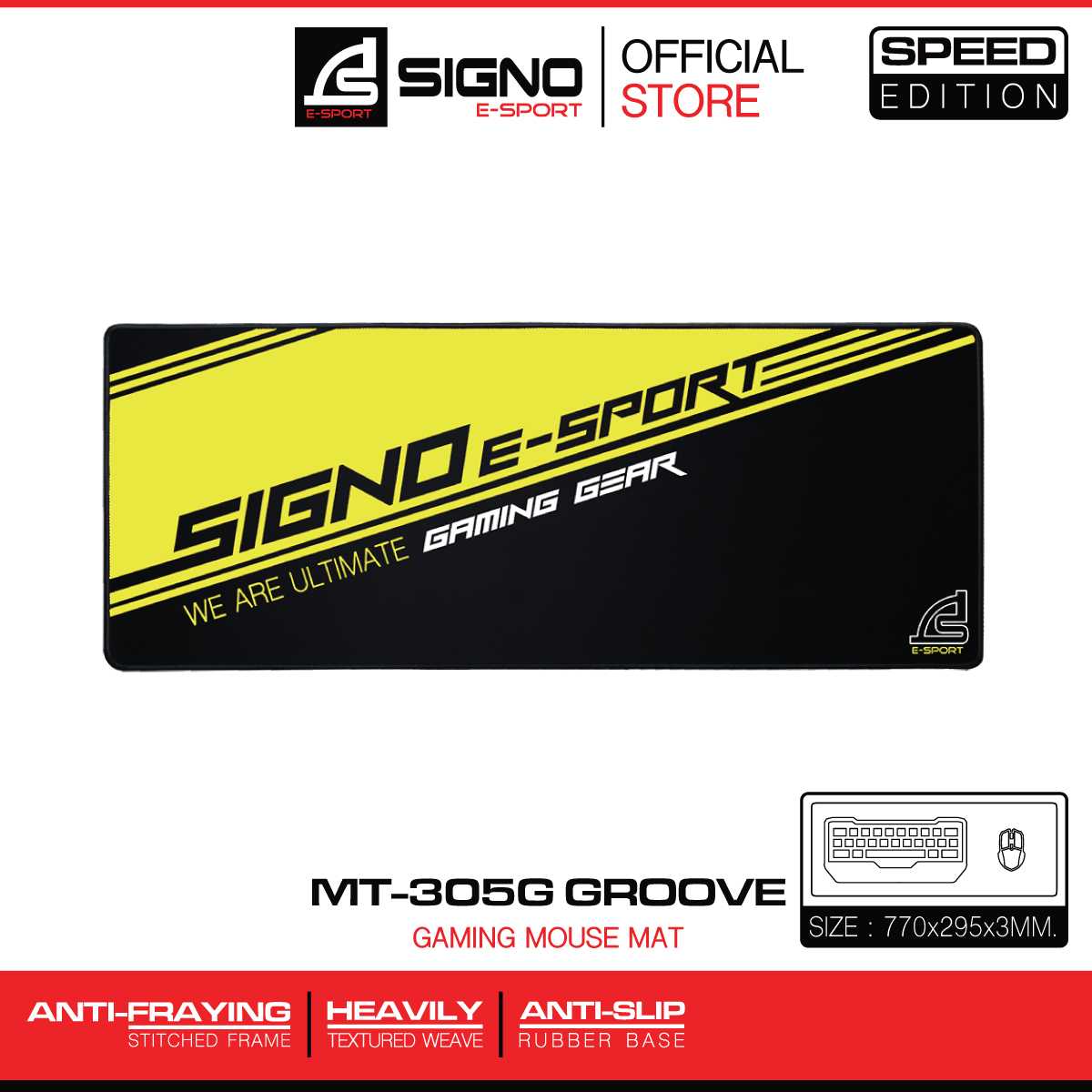 SIGNO E-Sport Gaming Mouse Mat GROOVE รุ่น MT-305 G (Speed Edition) (แผ่นรองเมาส์ เกมส์มิ่ง)