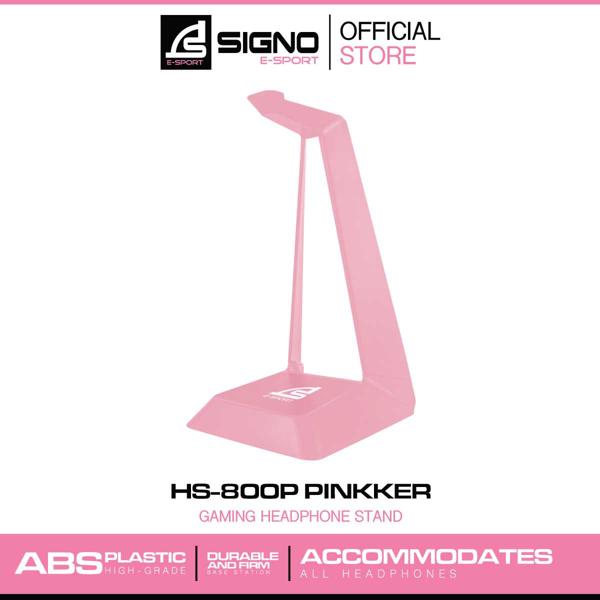 SIGNO E-Sport Gaming Headphone Stand PINKKER รุ่น HS-800 P (ที่แขวนหูฟัง สีชมพู)