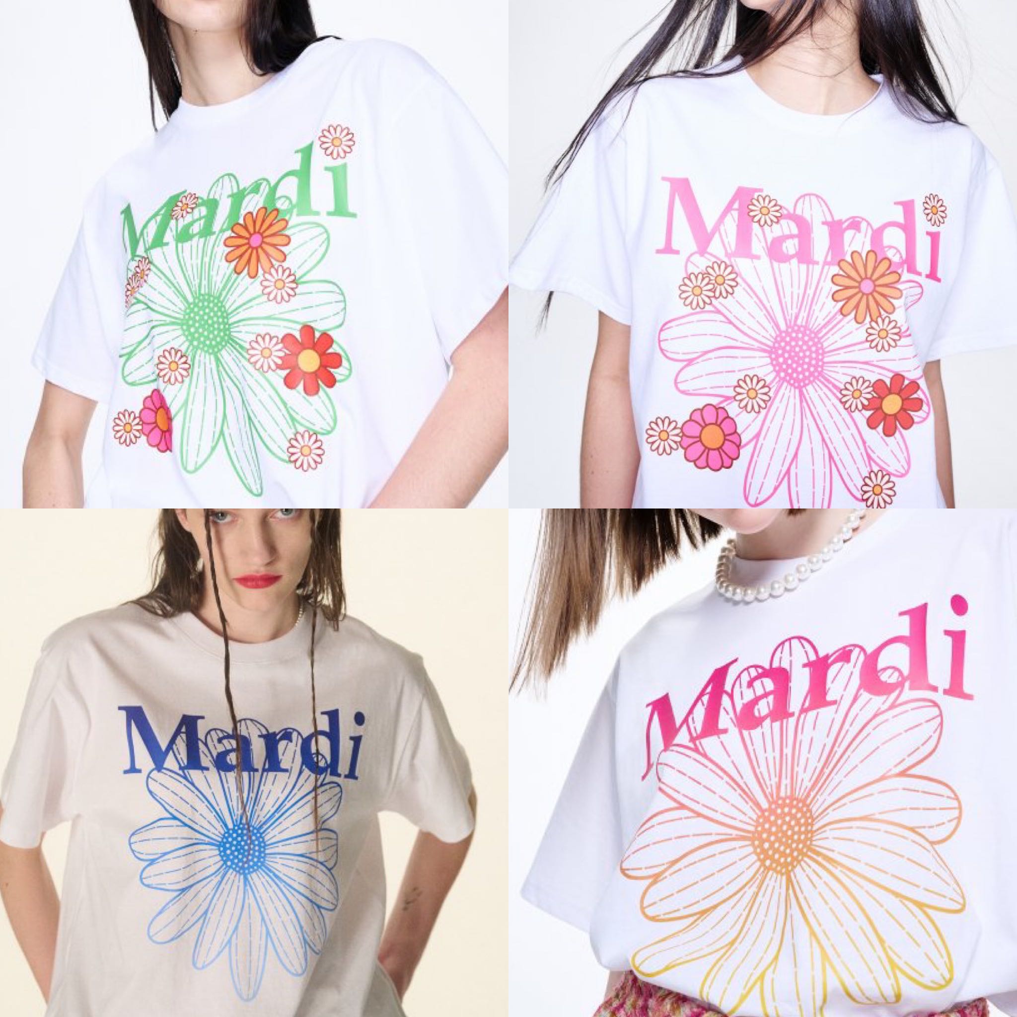 พร้อมส่ง - Mardi mercredi เสื้อยืดลายดอกไม้