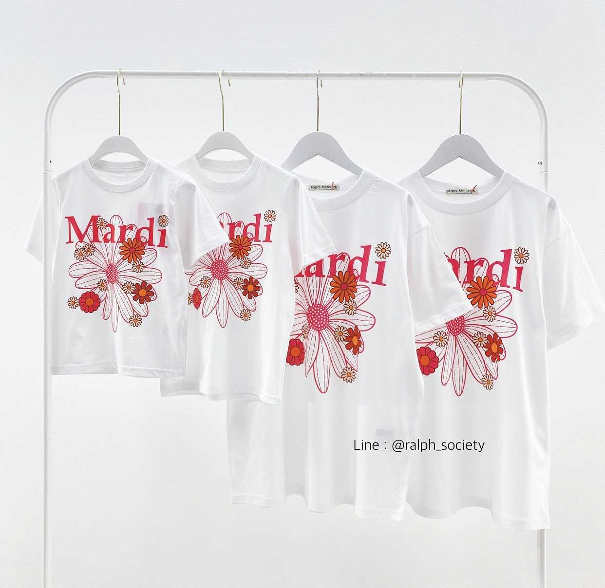 พร้อมส่ง Mardi Flower T-Shirt (ชมพู)